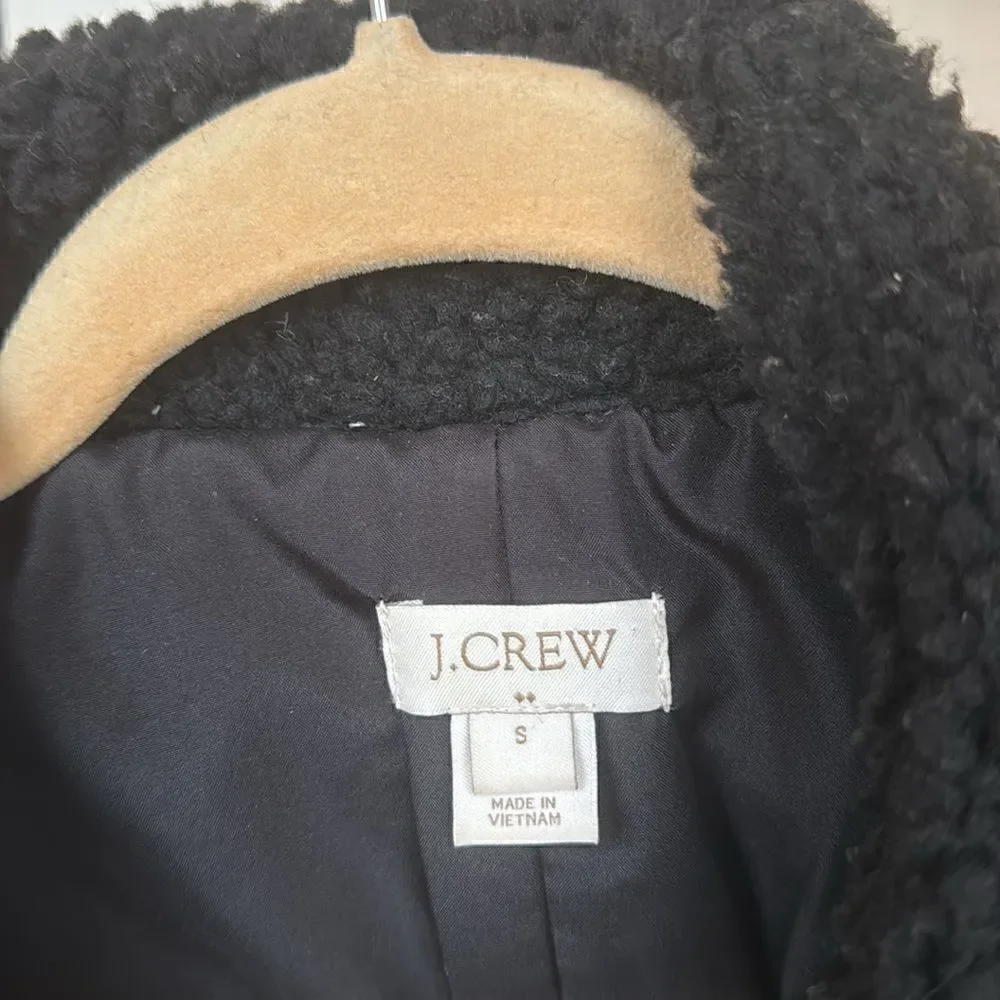 Fuzzy Vest With Gold Zipper Accents By J Crew
